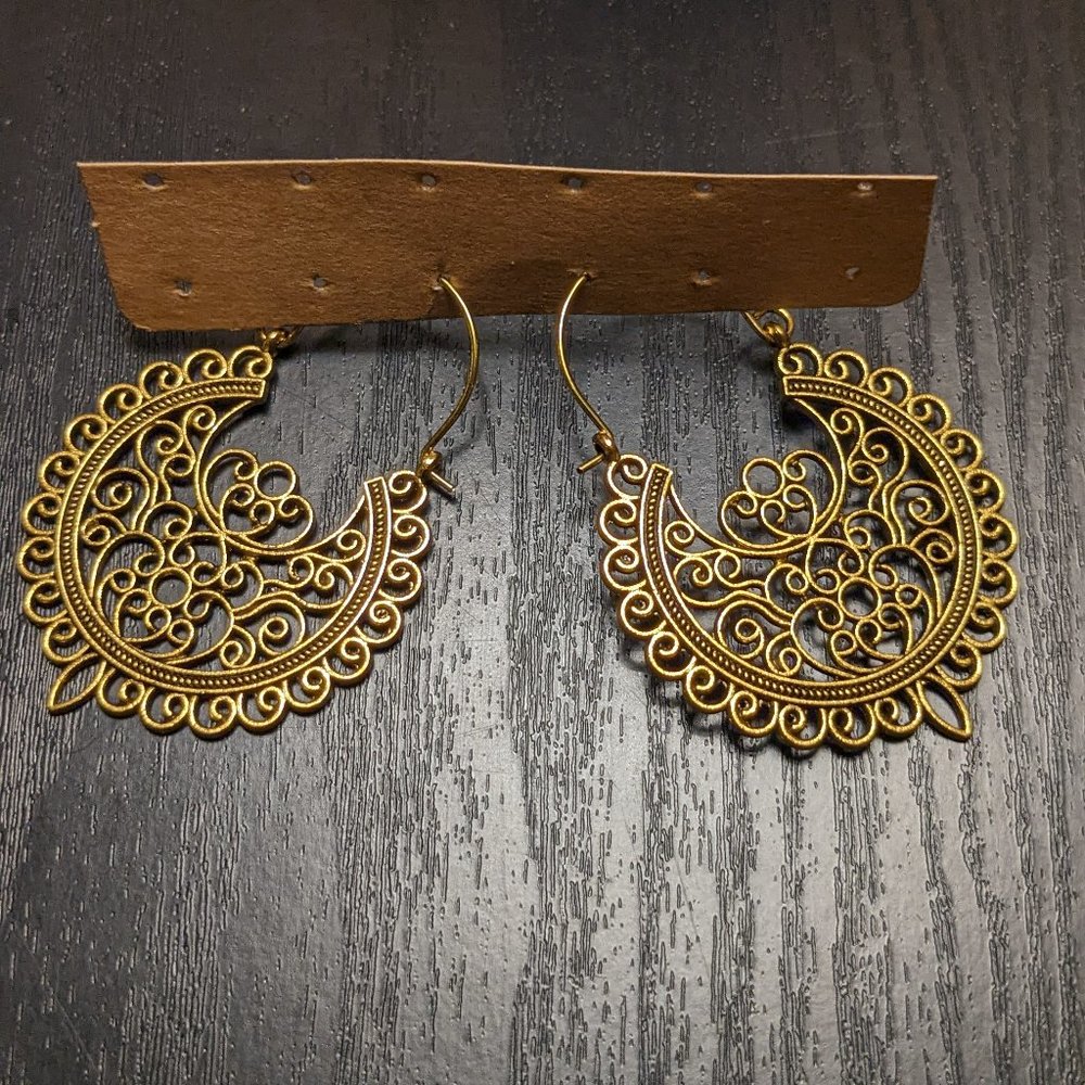Gold Bohemian Styled Dangle Earrings